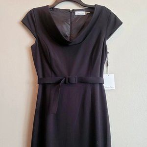 NEW w/tags CALVIN KLEIN belted cowl neck dress